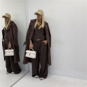 completo con pantalone palazzo e gilet incrociato couple